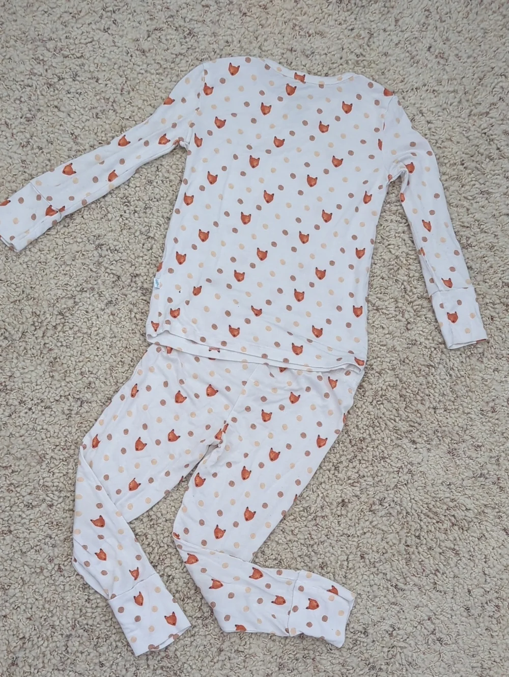 Posh Peanut  2Pc Pajama Set Fox And Polka Dot Lionel Pattern Size 3T-4T